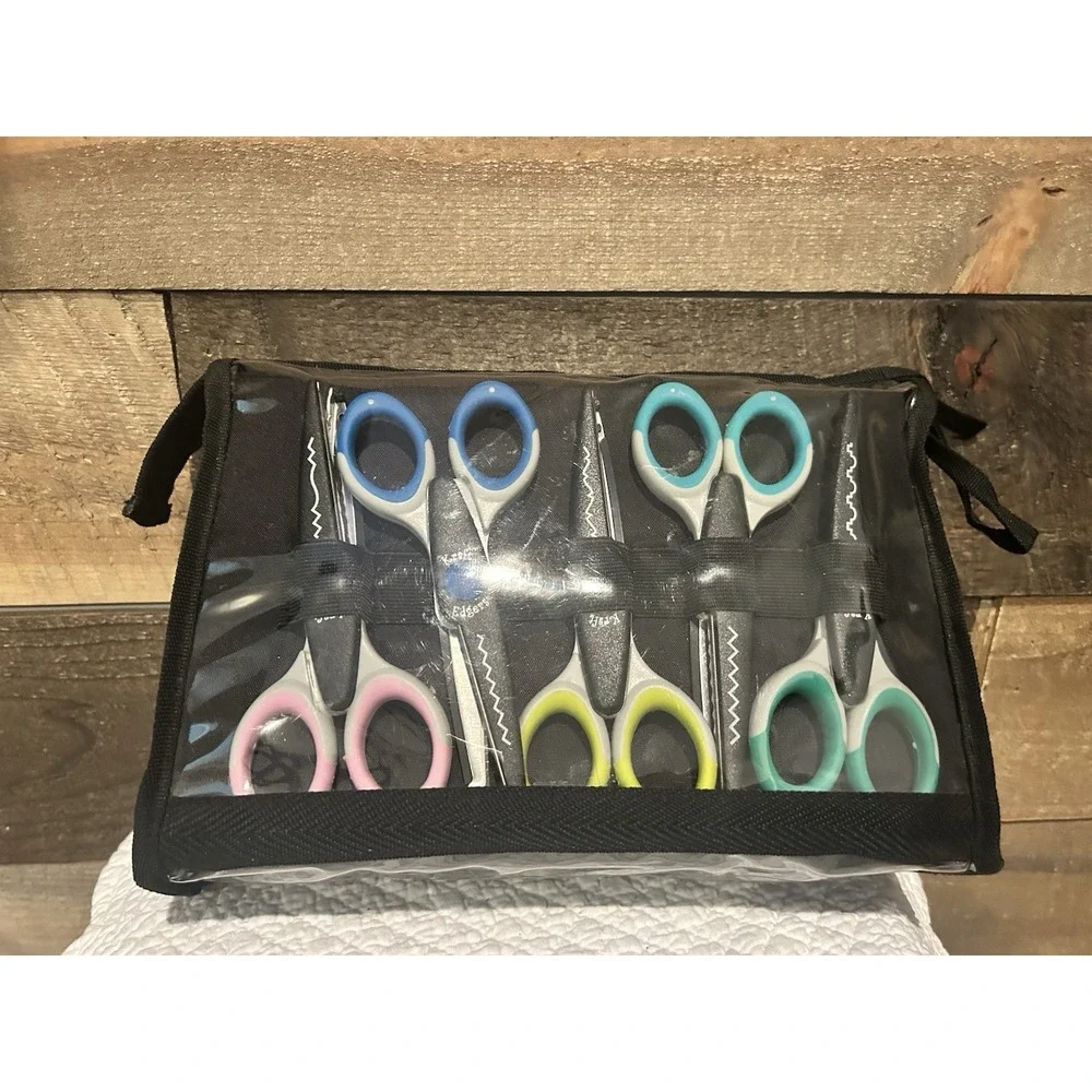 Set‎ of 20 Ultra Grip KRAFT Edgers Craft Scissors w/Stand & Carrying Case